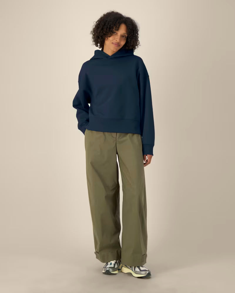Moin Moin Boxy Unisex-Hoodie aus recycelter Baumwolle